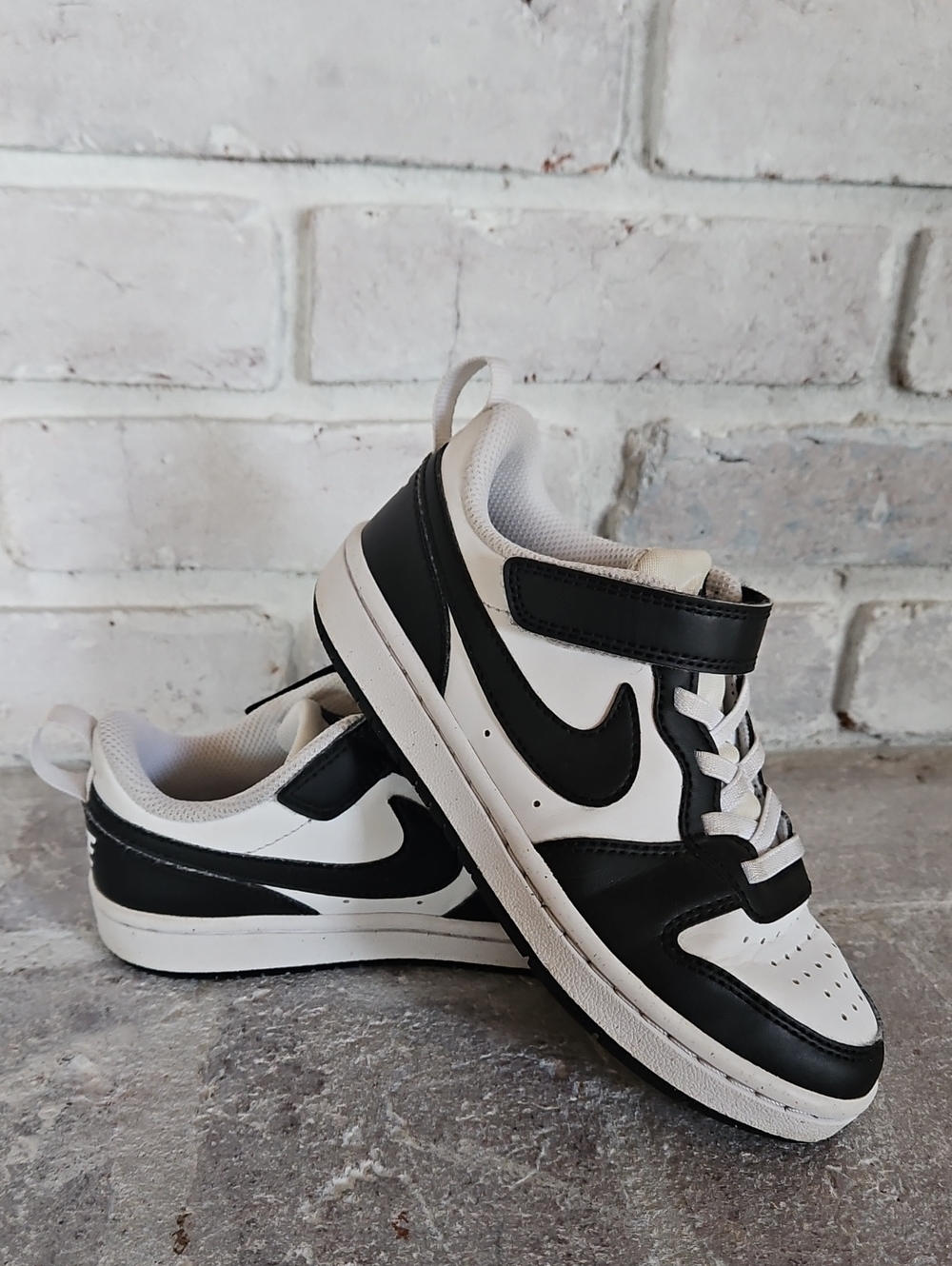 Kid's Nike Court Black & White Size 13